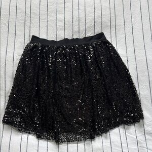 J Crew Black Sequin Skirt